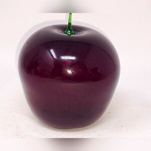 Hand Blown Red Art Glass Apple